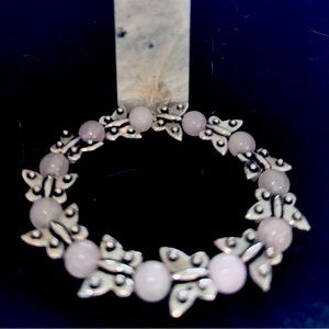 Rose Quartz Butterfly Bracelet